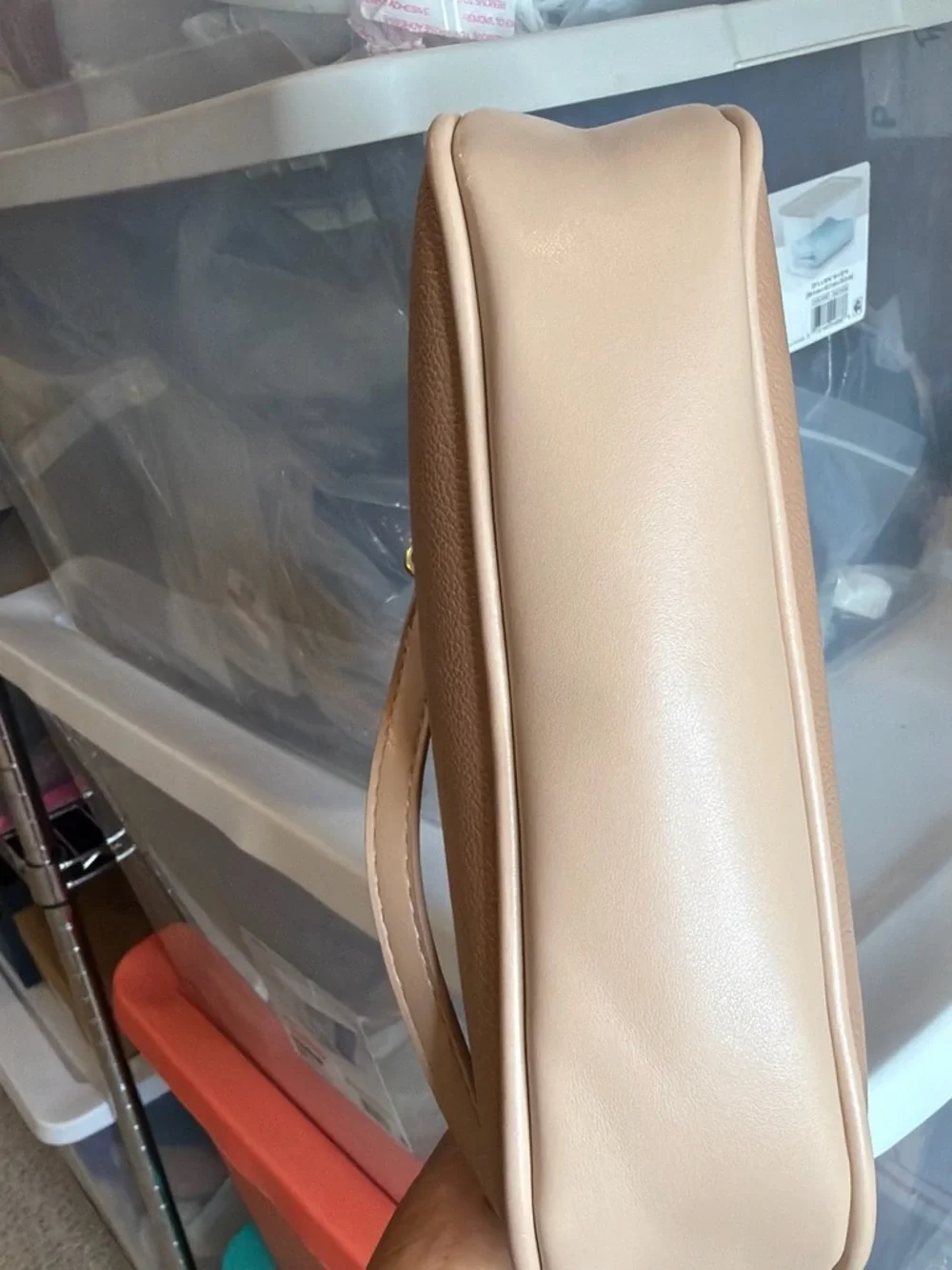 Coach Pebbled Leather Shoulder Bag in Taupe